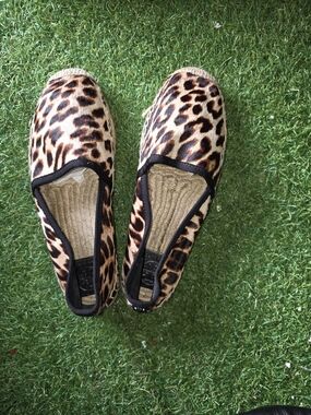 Tory Burch Leopard Print Espadrilles in Tan and Black